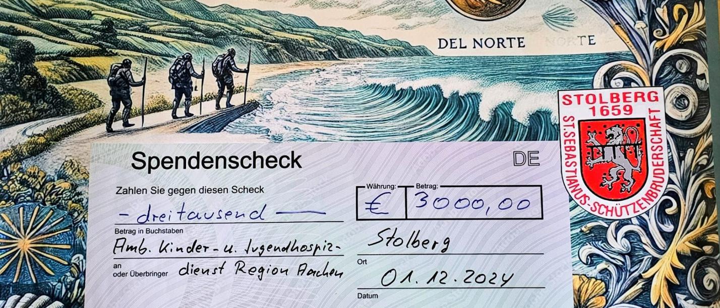 Spendenscheck Sponsorenpilgern 2024