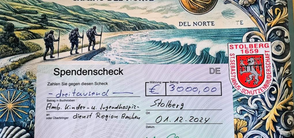 Spendenscheck Sponsorenpilgern 2024