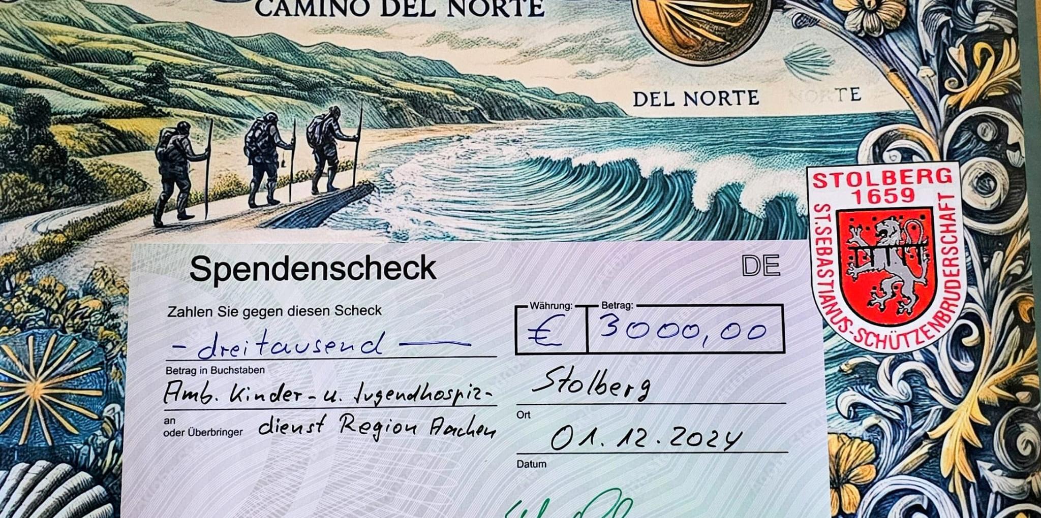 Spendenscheck Sponsorenpilgern 2024