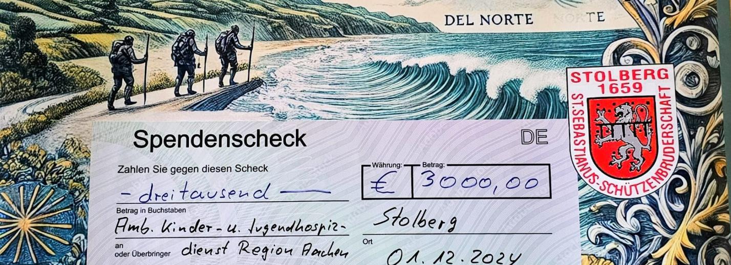 Spendenscheck Sponsorenpilgern 2024