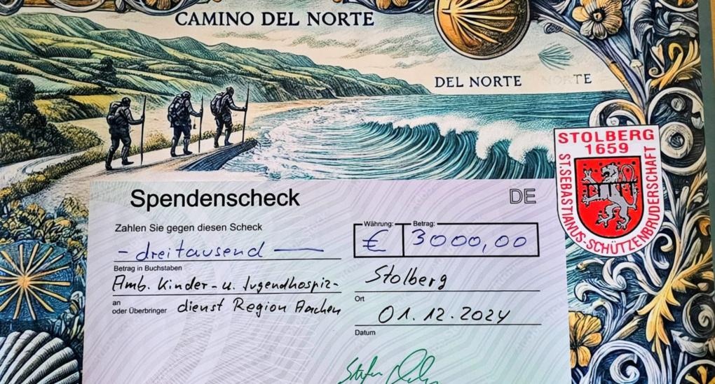 Spendenscheck Sponsorenpilgern 2024